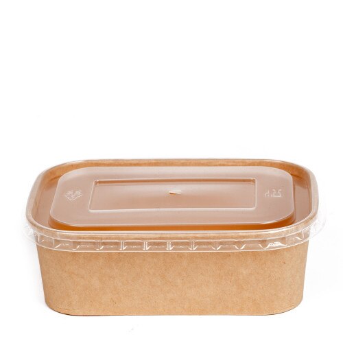 750ml Rectangular Kraft Dessert and Deli Container x 300 Case